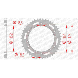 AFAM steel crown 44 teeth not 520 type 12500 Yamaha IT 175