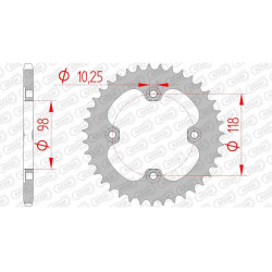 Couronne acier AFAM 39 dents pas 520 type 92401 CAN-AM DS 450