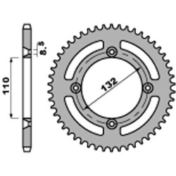 Couronne acier PBR 48 dents pas 520 type 4549KTM Freeride 350