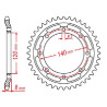 Steel crown JT 43 teeth not 520 type 477