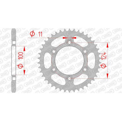 AFAM steel crown 43 teeth not 520 type 50602 Ducati 400 SuperSport