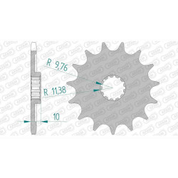 Pignon anti-boue AFAM 15 dents pas 520 type 22303 Suzuki 250 RM