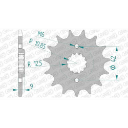 Pignon AFAM 13 dents pas 520 type 24502 Kawasaki EL 250