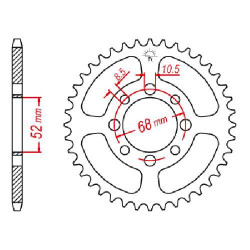 Couronne acier JT 38 dents pas 420 type 801