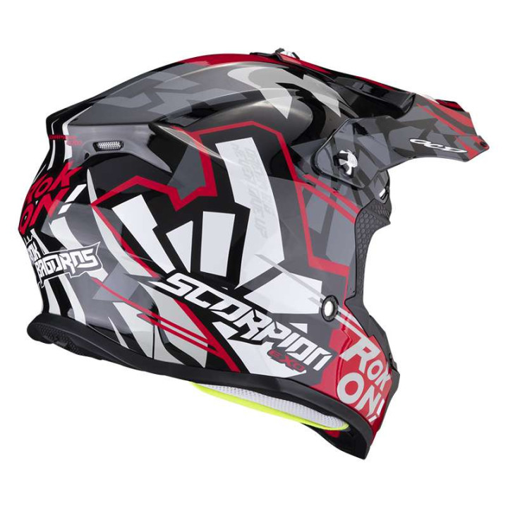 Casque cross Scorpion VX-16 EVO AIR ROK BAGOROS Noir / Rouge