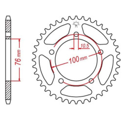 Couronne acier JT 44 dents pas 525 type 15