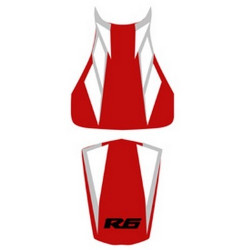 Saddle cover Bagster (2166C) Red/White/Black Steel/R Yamaha YZF-R6 05