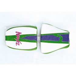 Housse de selle Bagster (2047F) Vert/Blanc/Violet/Lettres Fuchsia Kawasaki ZX6 R 96