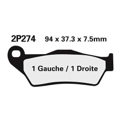 Plaquettes de frein sinter Nissin 2P-274ST-MX