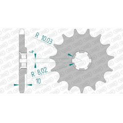 Pignon AFAM 14 dents pas 428 type 22205 Hyosung GA 125 Cruise