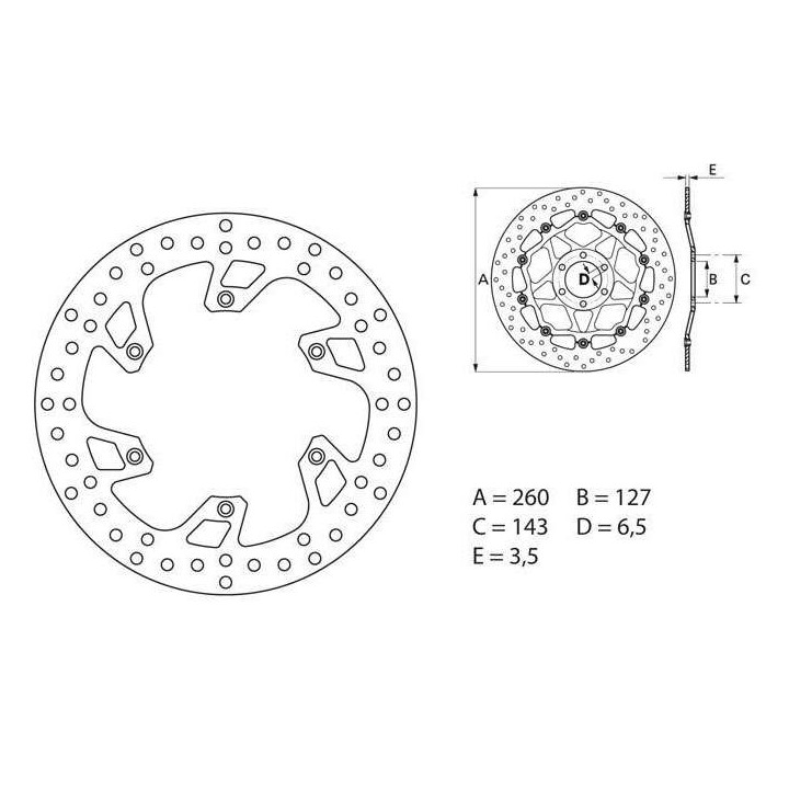 Front brake disc Brembo Oro series 68B407B8