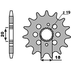 Pignon PBR 15 dents pas 420 type 2157 Honda CRF150R