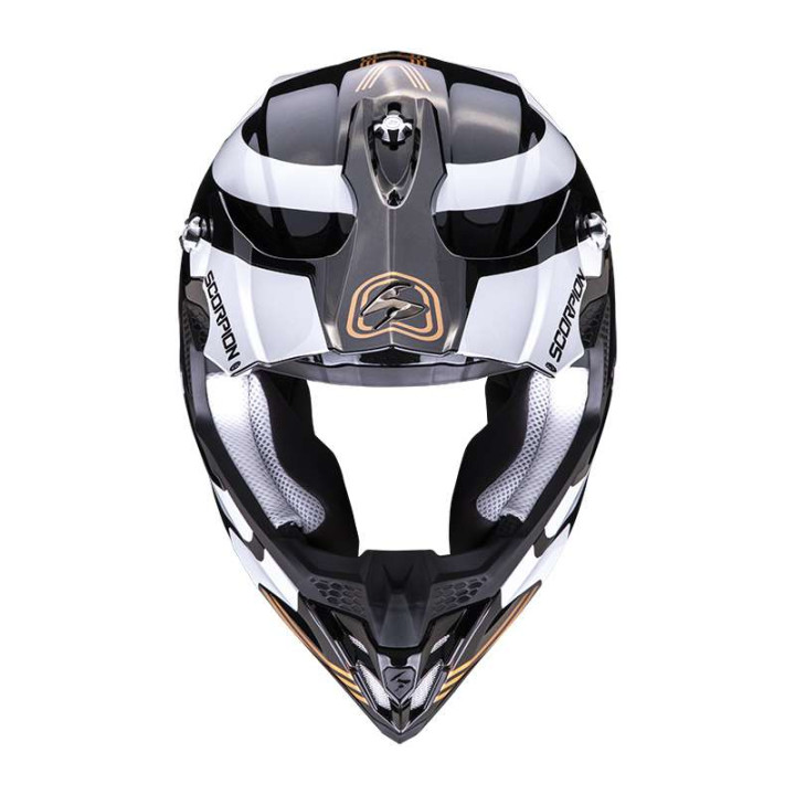 Casque cross Scorpion VX-16 EVO AIR TUB Noir / Blanc / Or