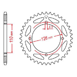 Couronne acier JT 47 dents pas 428 type 1466