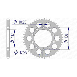 Couronne alu AFAM 42 dents pas 520 type 11509