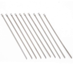 Kit de 10x colliers inox 5x300mm pour bande d'échappement