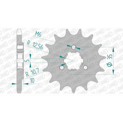 Pignon AFAM 14 dents pas 525 type 22602 Suzuki DR650SE