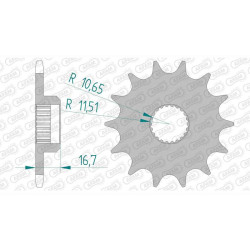 Pignon AFAM 16 dents pas 520 type 21506 Yamaha XJ 600 N Diversion