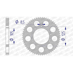 Couronne alu AFAM 60 dents pas 428 type 48200 HM-Honda CRE50 Derapage