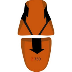Housse de selle Bagster (2142M) Orange/Noir/Lettres Noires Kawasaki Z750 06