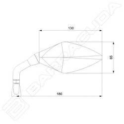Rétroviseurs moto Barracuda RACE INDICATOR Rouge 2