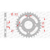 AFAM steel crown 30 teeth pitch 520 type 74100 Kymco MXER 50 Quad