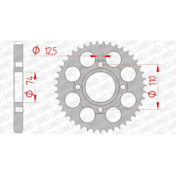 AFAM steel crown 43 teeth pitch 530 type 12401 Yamaha RD 250 DX