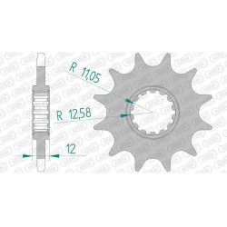 Pignon anti-boue AFAM 12 dents pas 520 type 94313 GAS-GAS EC 200