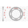 Couronne acier AFAM 46 dents pas 525 type 12606 Yamaha FZ8 N