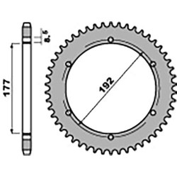 Couronne acier PBR 53 dents pas 520 type 223 Husqvarna WR240