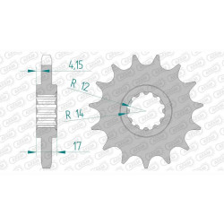 Pignon AFAM 14 dents pas 530 type 20504 Honda CBR 600 F