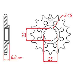 Pignon JT 12 dents pas 520 type 1901