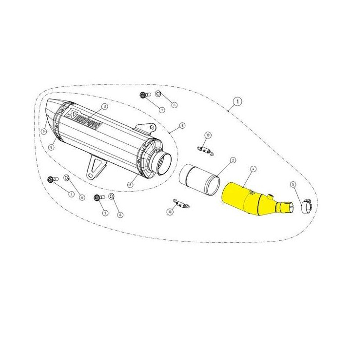 Akrapovic stainless steel connector Yamaha Tricity/X-Max (L-Y3SO3)