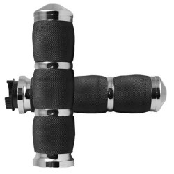 Poignées moto AVON AIR CUSHIONED GRIPS Chrome 22mm