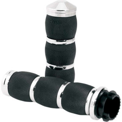 Poignées moto AVON AIR CUSHIONED GRIPS Chrome 25mm