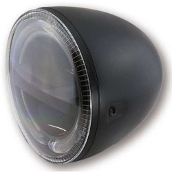 Phare moto leds 5 3/4 pouces HIGHSIDER CIRCLE Noir (side mount)
