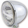 Phare moto leds 5 3/4 pouces HIGHSIDER CIRCLE Chrome (bottom mount)