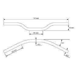 Puig Medium motorcycle handlebars (7494) 22mm 2