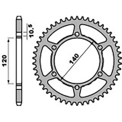 Steel crown PBR 42 teeth not 520 type 475 Kawasaki EN500 C1-C9