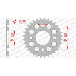 AFAM steel sprocket 32 teeth pitch 420 type 92127 Skyteam 50 Skymax