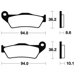 Plaquettes de frein moto métal fritté Tecnium MR242