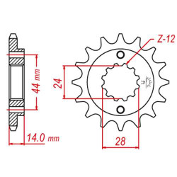 Pignon JT 16 dents pas 525 type 314
