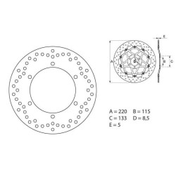 Brembo Oro Series rear brake disc 68B40755 Yamaha YZF R6 99-02 and YZF R1 02-03 2