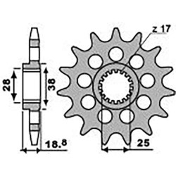 Pignon PBR 14 dents pas 525 type 2078 F800GS