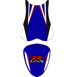 Saddle cover Bagster (2175H) Blue/White/Black/Red and White Letters Suzuki GSX750R 07