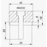 Mirror adapter for handlebar clamp (9871N) APRILIA