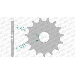 Pignon AFAM 15 dents pas 520 type 61201 Aprilia 125 Classic