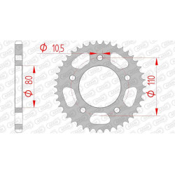 AFAM steel crown 42 teeth not 428 type 74200 Kymco KR 125 Quannon Nake