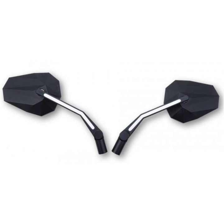 Rétroviseurs moto HIGHSIDER STEALTH X3 avec feu de position LED