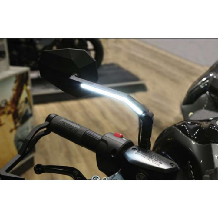 Rétroviseurs moto HIGHSIDER STEALTH X3 avec feu de position LED